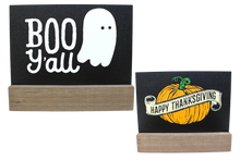 Load image into Gallery viewer, Double Sided Halloween &amp; Fall Sign Decor
