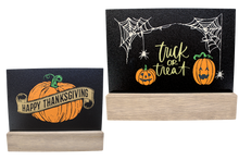Load image into Gallery viewer, Double Sided Halloween &amp; Fall Sign Decor
