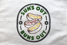 Load image into Gallery viewer, Tea Towel "Sun's Out Bun's Out" Hot Dog
